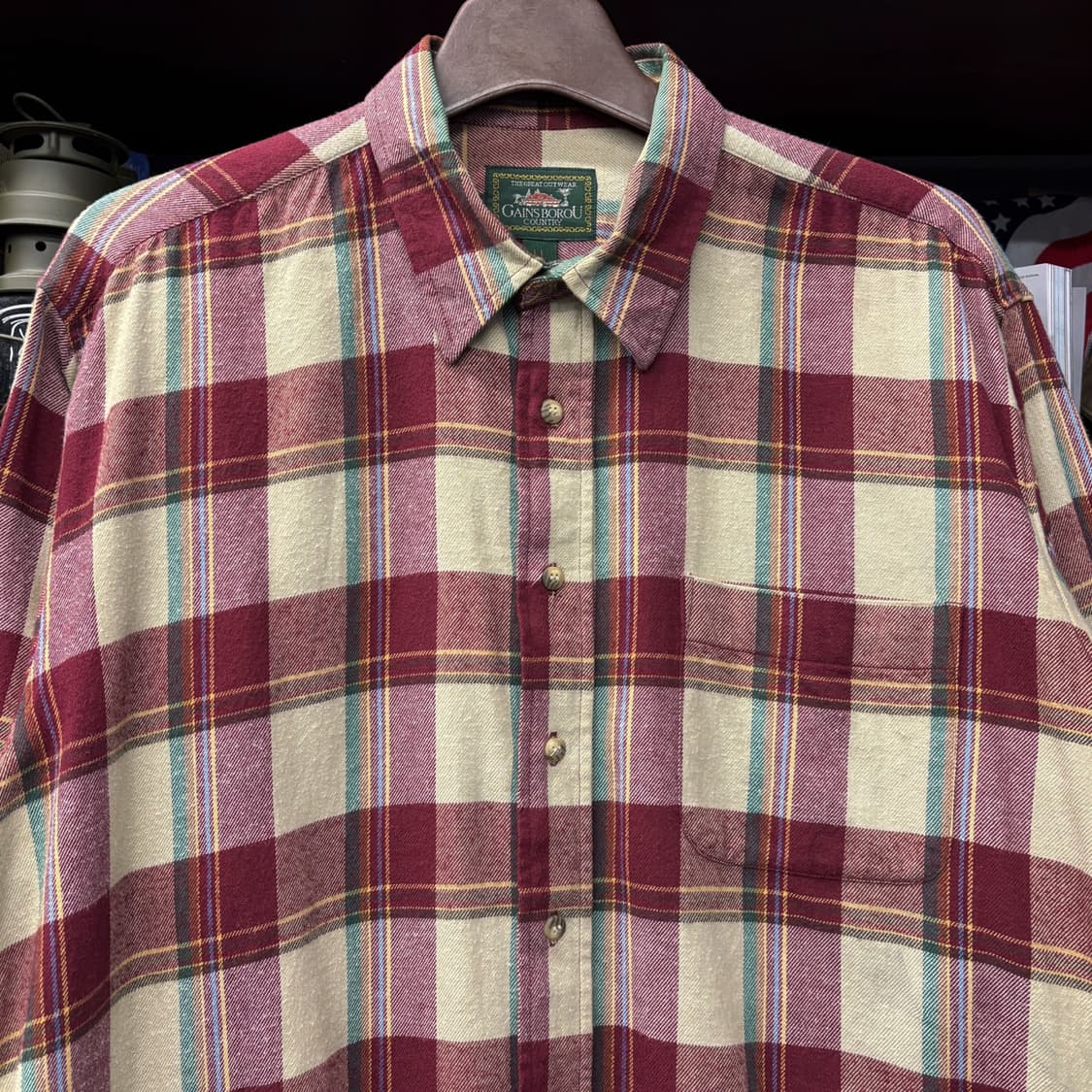 90s 게인스보로우 컨트리 플란넬 워크 체크셔츠 N190 상품이미지3