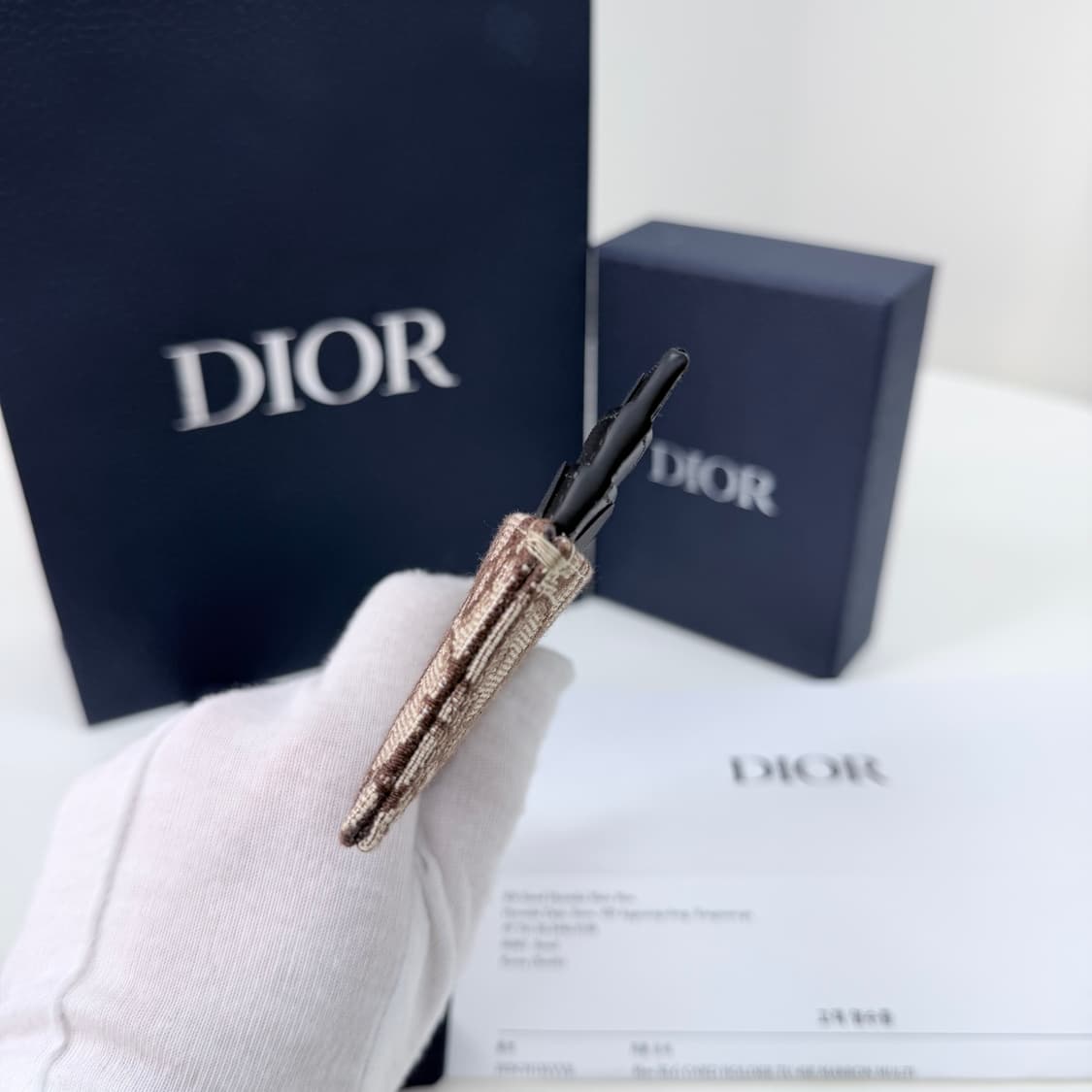 [미사용/선물가능] 26SS 디올 오블리크 자카드 레더 카드지갑 브라운 상품이미지6