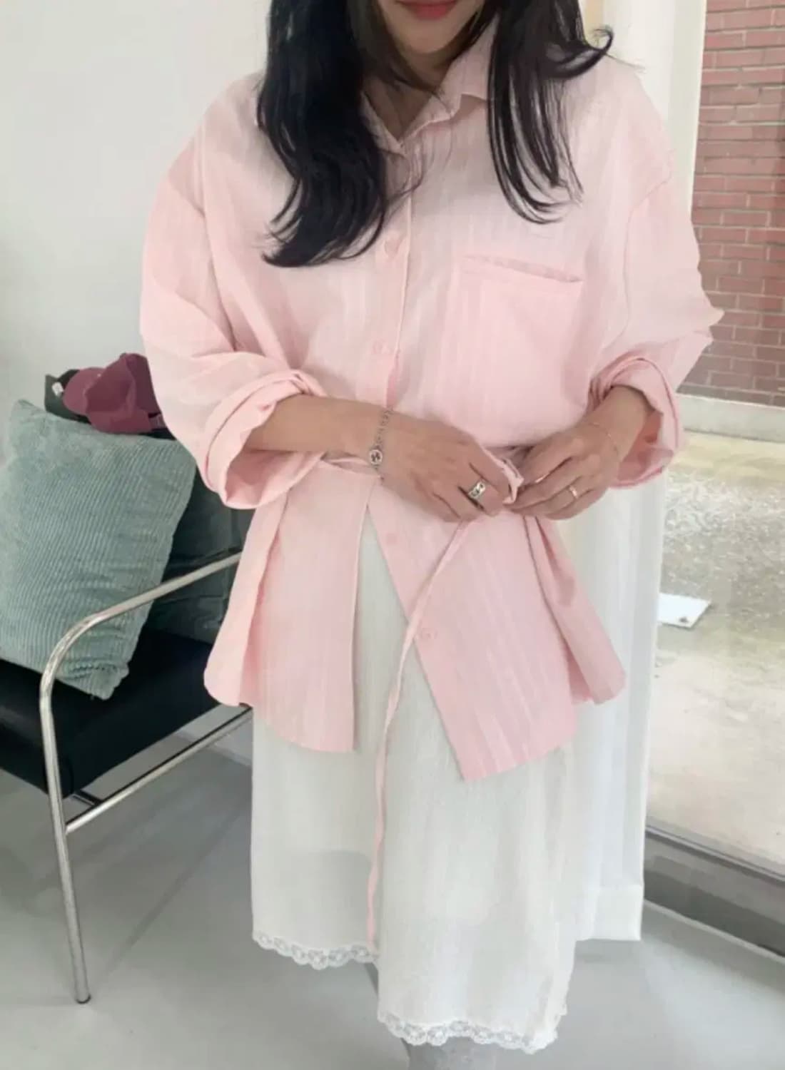 르우드 스트라이프 스트링 셔츠  상품이미지2