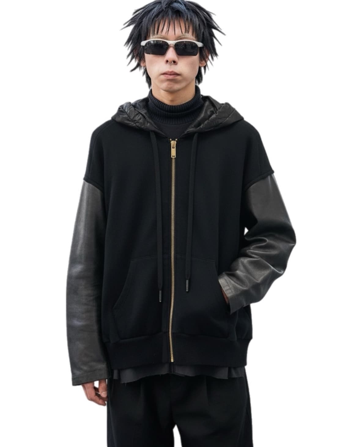 ( 레어) 언더커버 24ss 양가죽 슬리브 나일론 후드 집업 상품이미지1