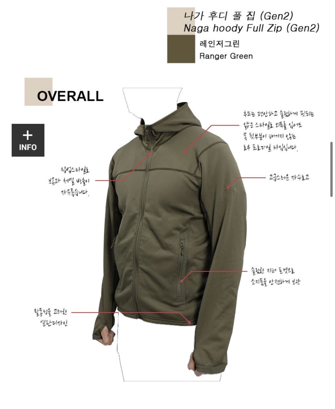 아크테릭스 리프 나가 후디 gen2 레인지그린 L 상품이미지2
