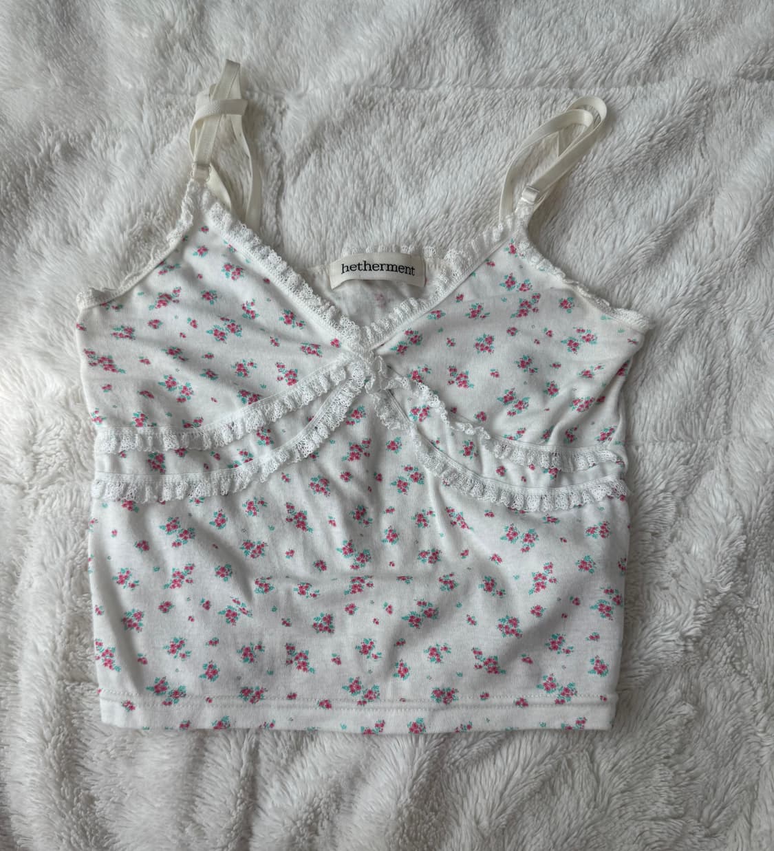 헤더먼트 플라워 레이스 나시 상품이미지4