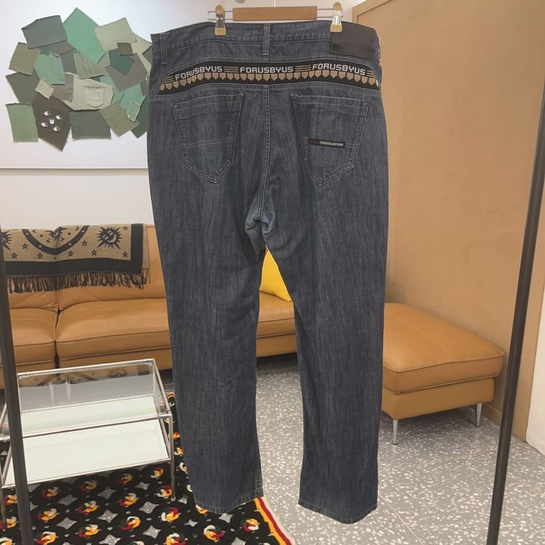 푸부 FUBU 올드스쿨 스트릿 레터링 데님 팬츠 38인치 C06548 상품이미지4