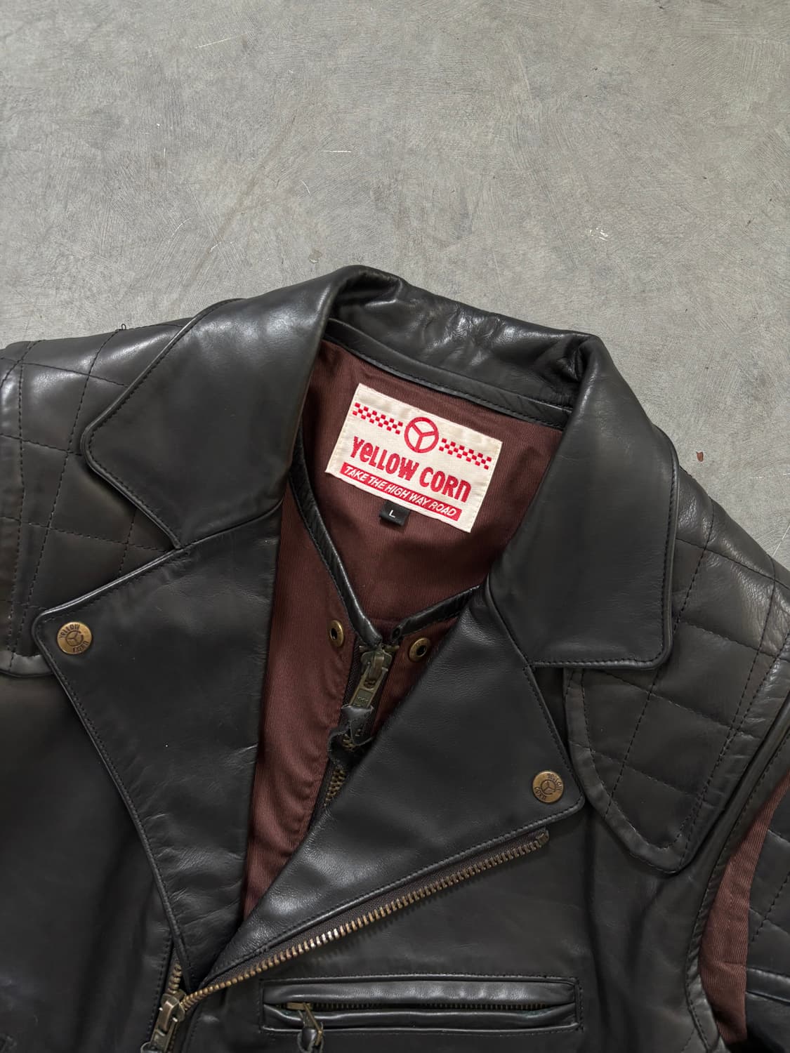 Yellow Corn 옐로우콘 컨버터블 레더 자켓 상품이미지2