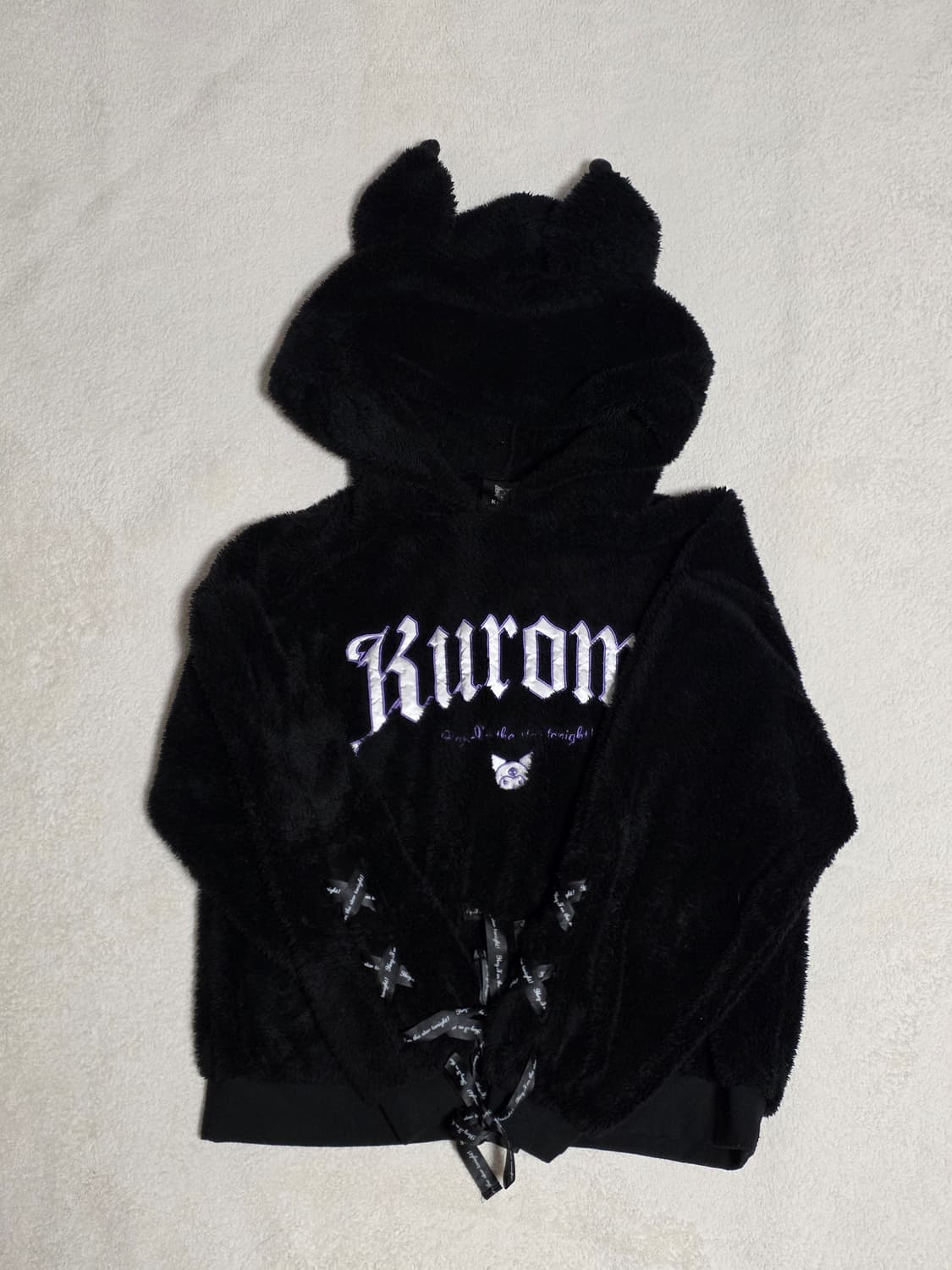 산리오 쿠로미 극세사 후드티 정품 쿠로미귀 상품이미지1