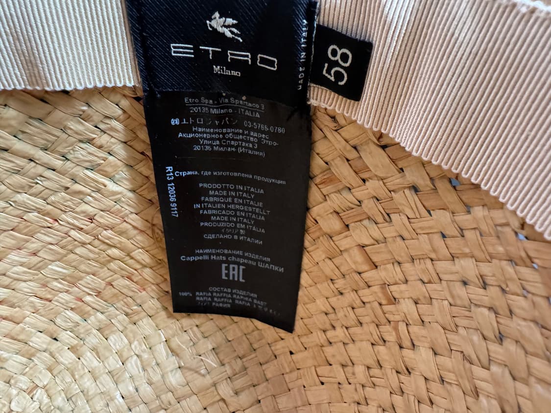 Etro  100% rafia hat  에트로 라피아 햇 상품이미지5