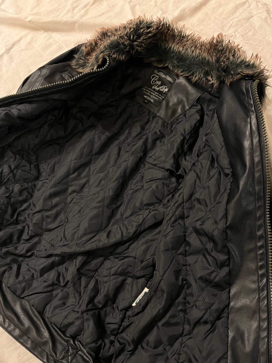 V-kei red fur leather jacket 상품이미지4