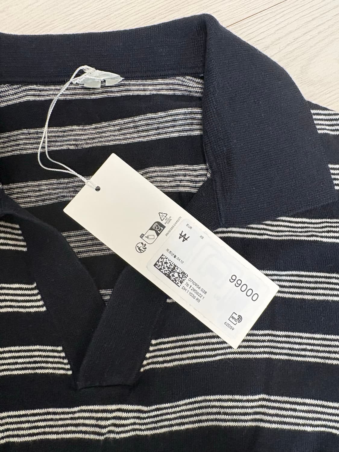 아르켓 스트라이프 코튼 린넨 폴로 셔츠 XS(95사이즈) 상품이미지2