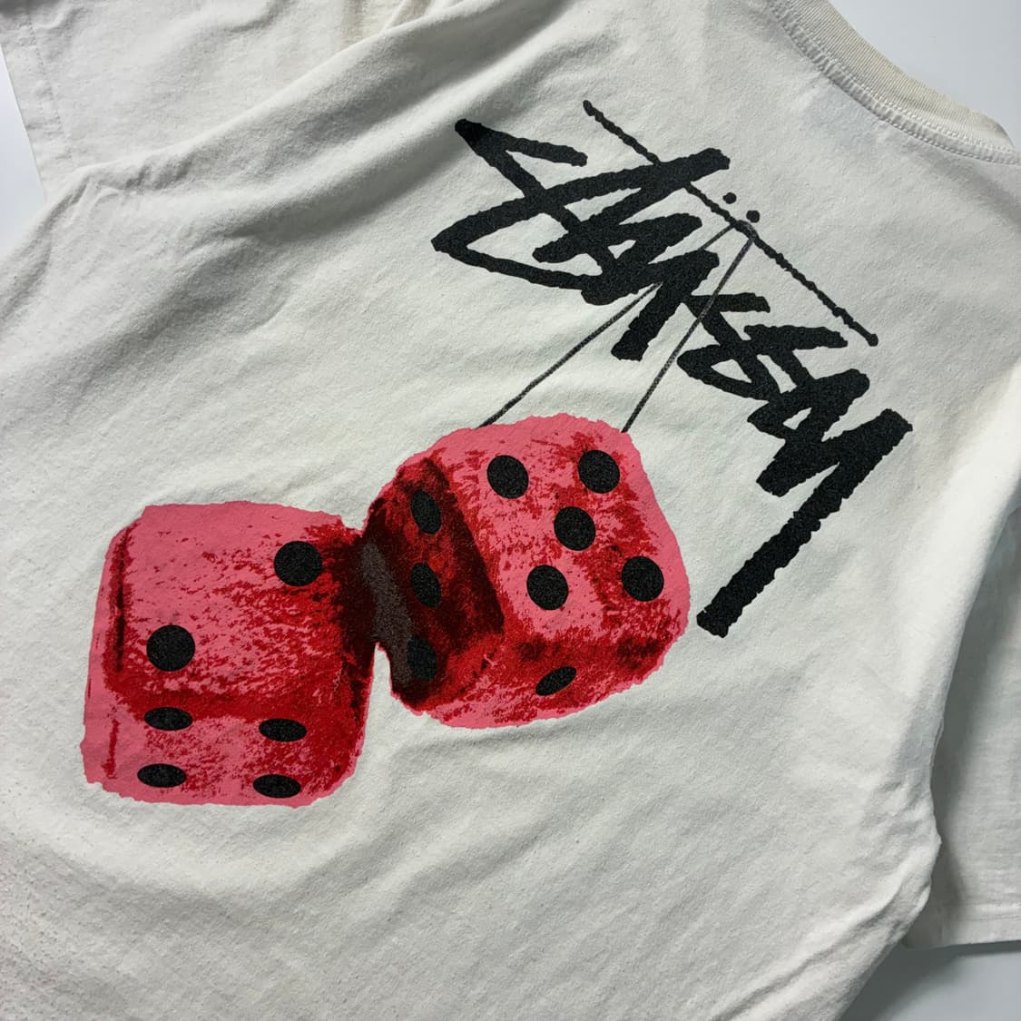 Stussy  스투시 퍼지 다이스 화이트 반팔 티셔츠  상품이미지4