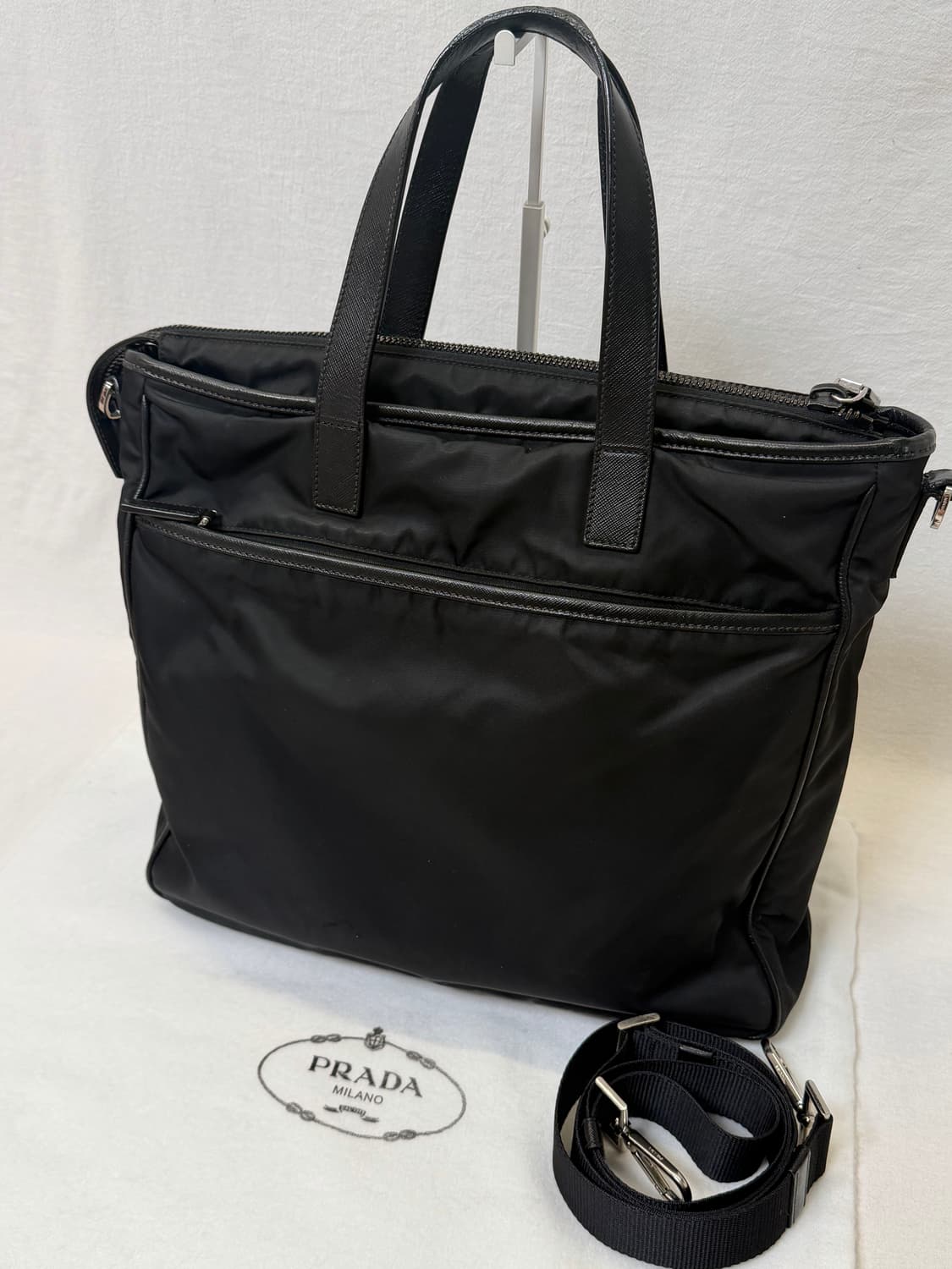 정품 프라다 리나일론 사피아노 레더 EVG860 토트백 크로스백 숄더백 상품이미지6