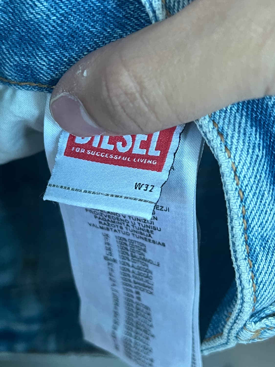 디젤 디스트레스드 와이드 데님 32 상품이미지6