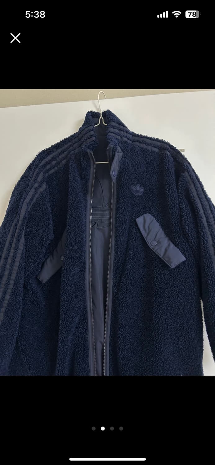 아디다스 양면 쉐르파 롱 s 희귀컬러 네이비 상품이미지2