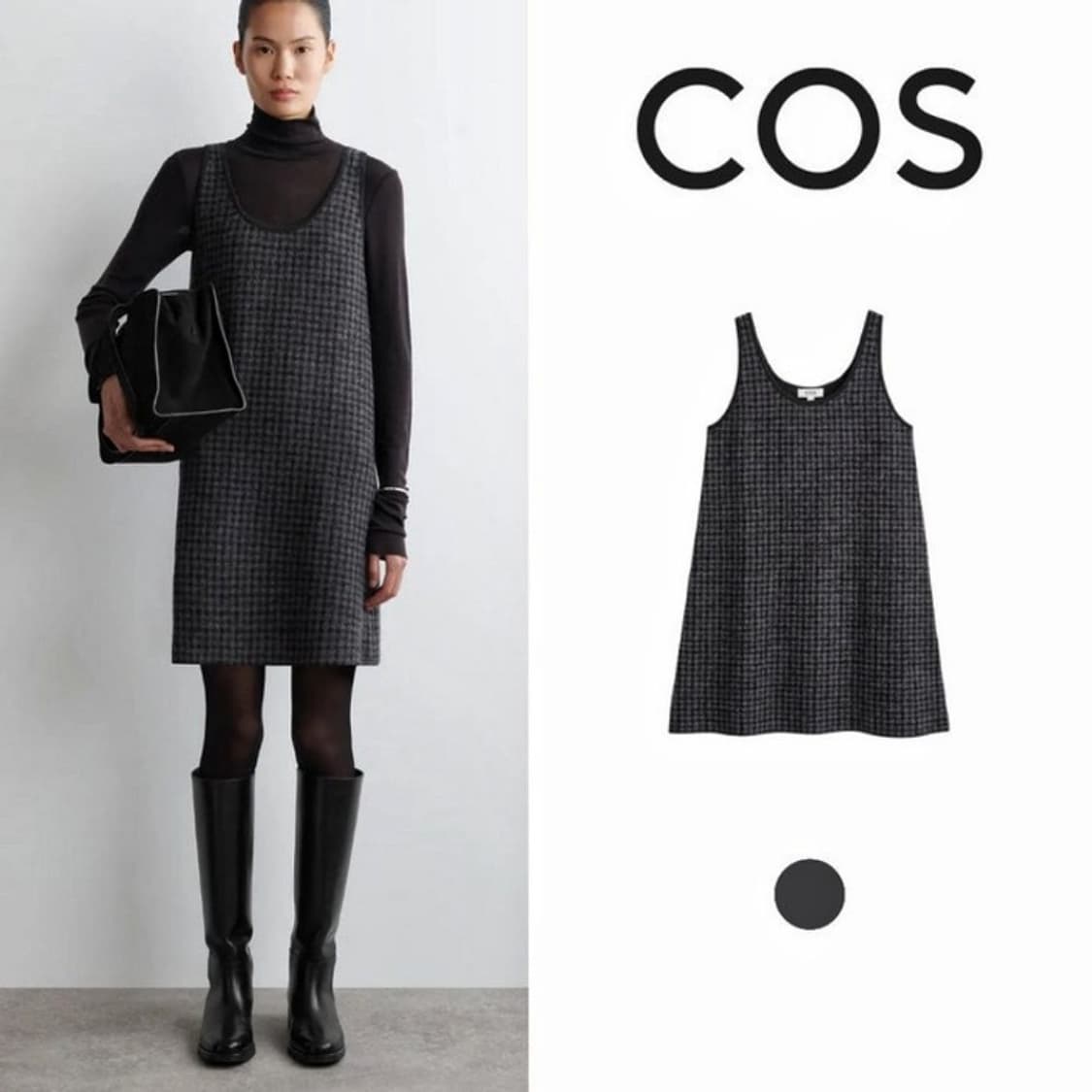 코스 COS 25 보일드 울 체크 원피스 상품이미지2