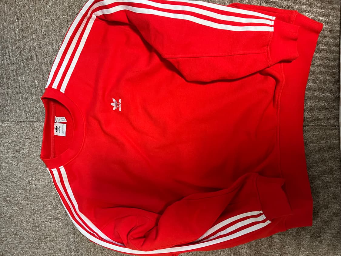 아디다스 삼선 빨강맨투맨 상품이미지1