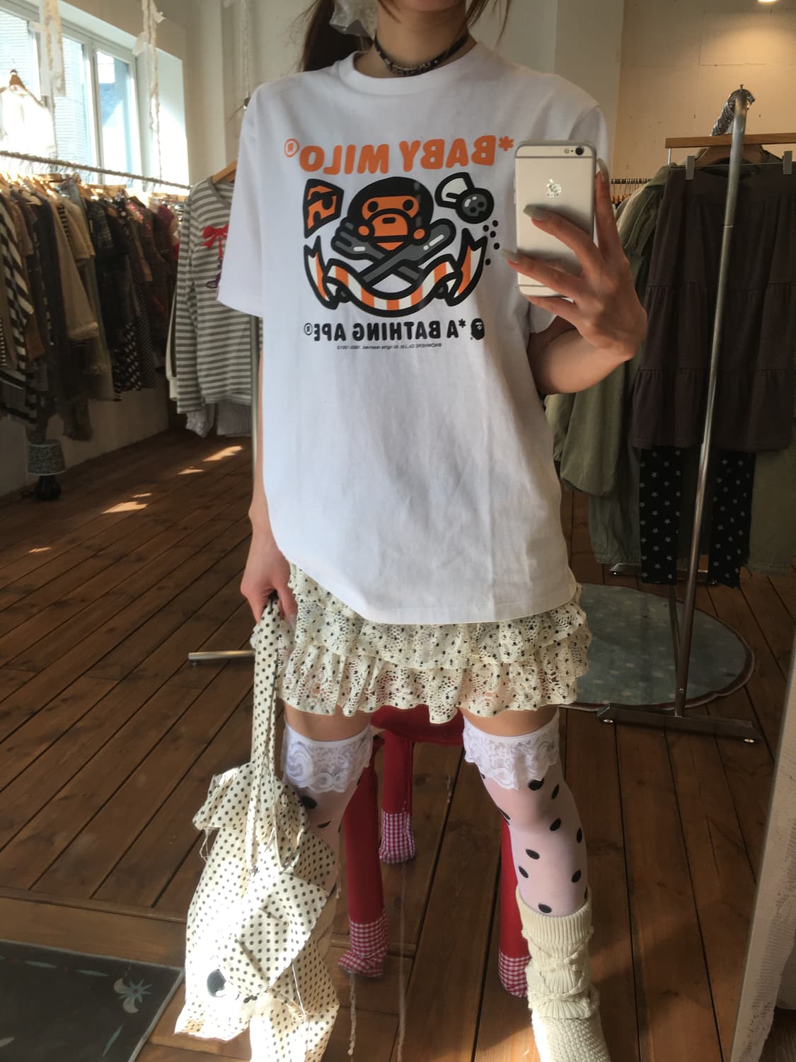 베이프 마일로 치즈 반팔 상품이미지5