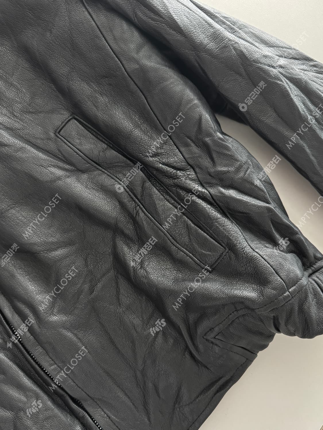 [3] 포터리 고트레더 자켓 블랙 상품이미지7