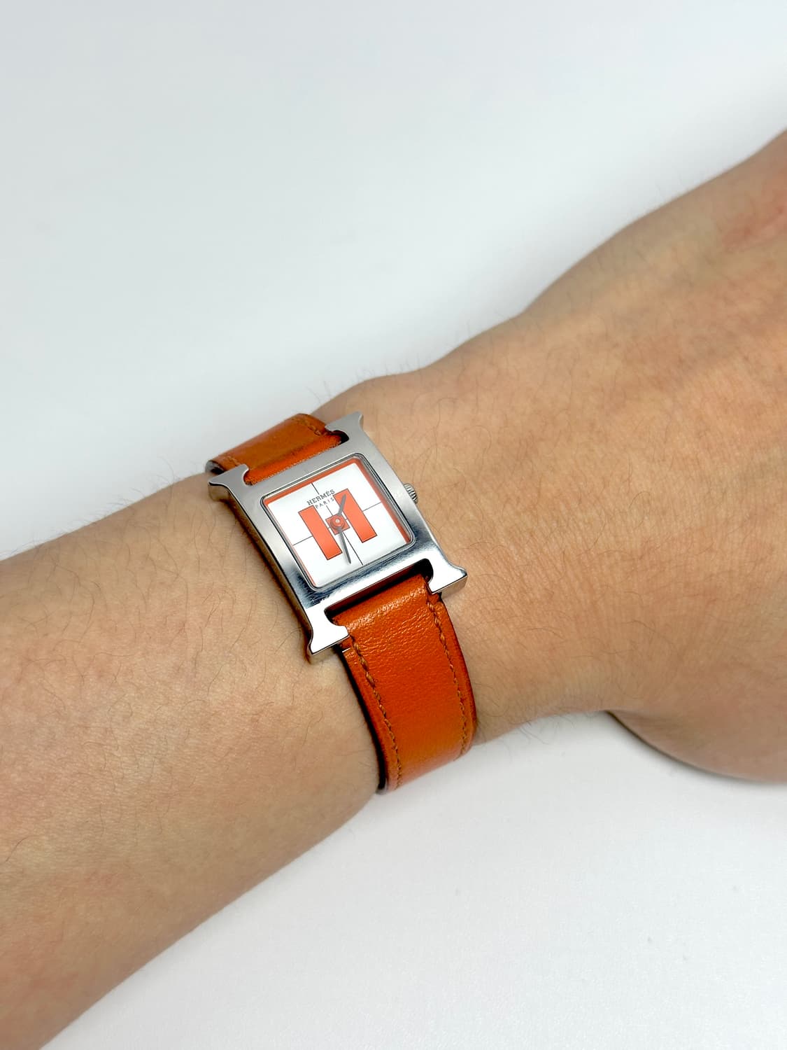 에르메스 H아워 오렌지 가죽 여성 시계 상품이미지7