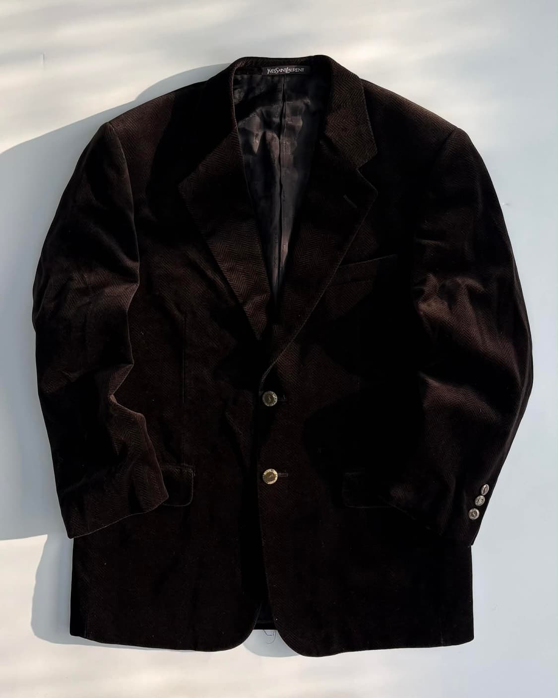 [75R] 입생로랑 브라운 벨벳 블레이져 자켓 상품이미지1