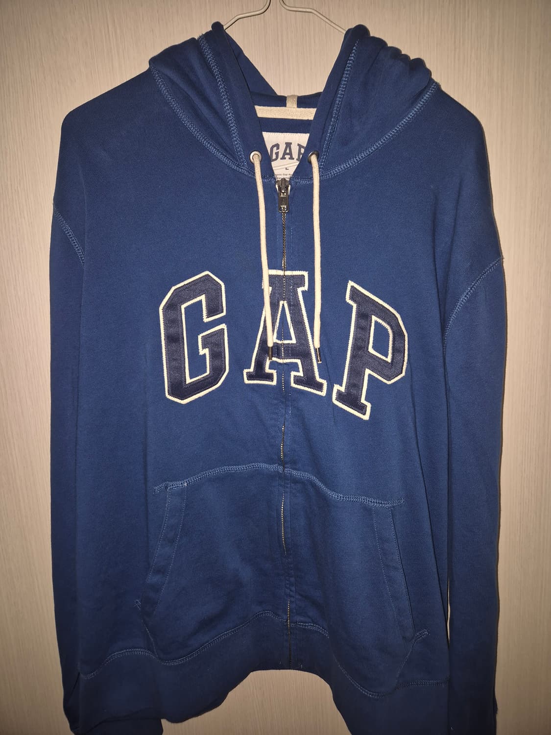 GAP 블루 네이비 톤온톤 후드집업 남녀공용 L 상품이미지2