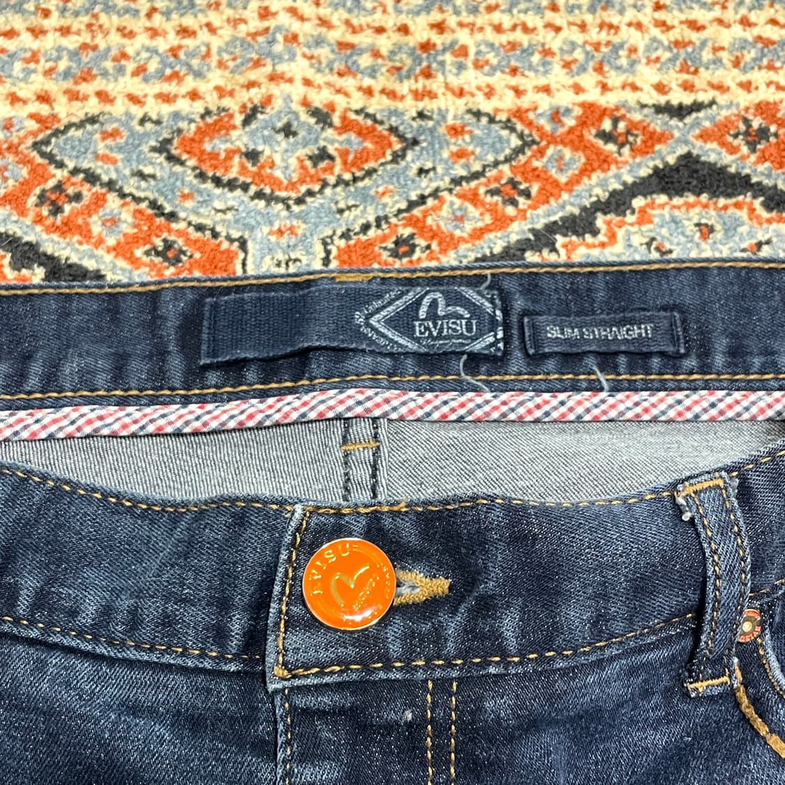에비수 진청 자수 데님 팬츠 남성38 상품이미지3