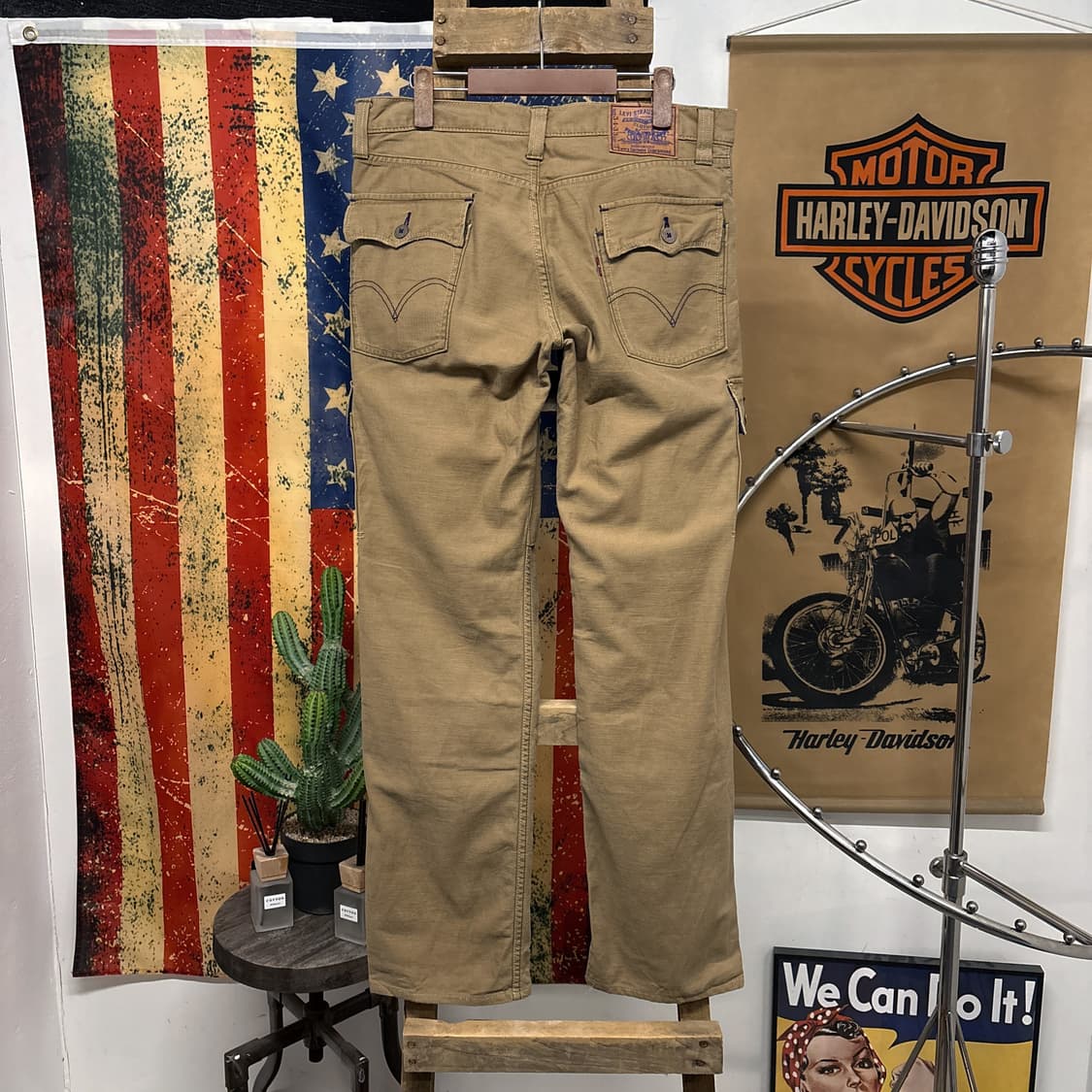 00s 리바이스 재팬라인 퍼플스티치 카고 데님팬츠 메탈버튼 N758 상품이미지2