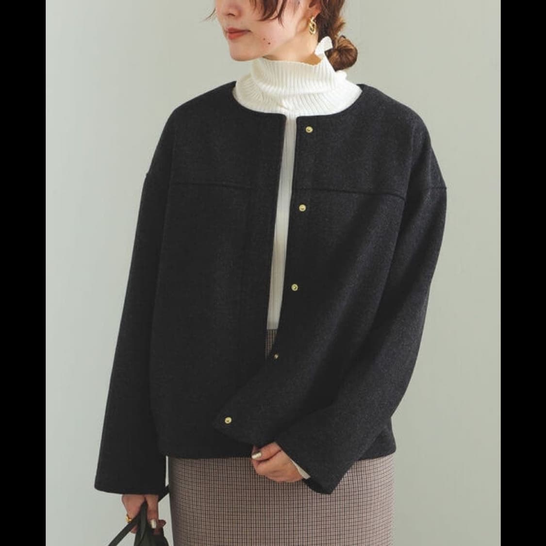 BEAMS 빔즈 멜튼 카라리스 자켓 우먼즈 상품이미지1