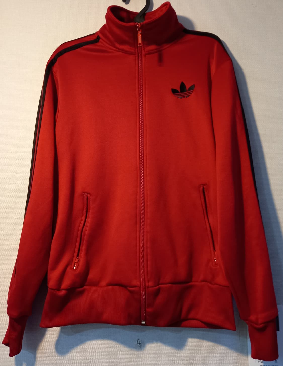 아디다스 파이어버드  빨검 레드 트랙탑 저지 져지집업 95/M 상품이미지1