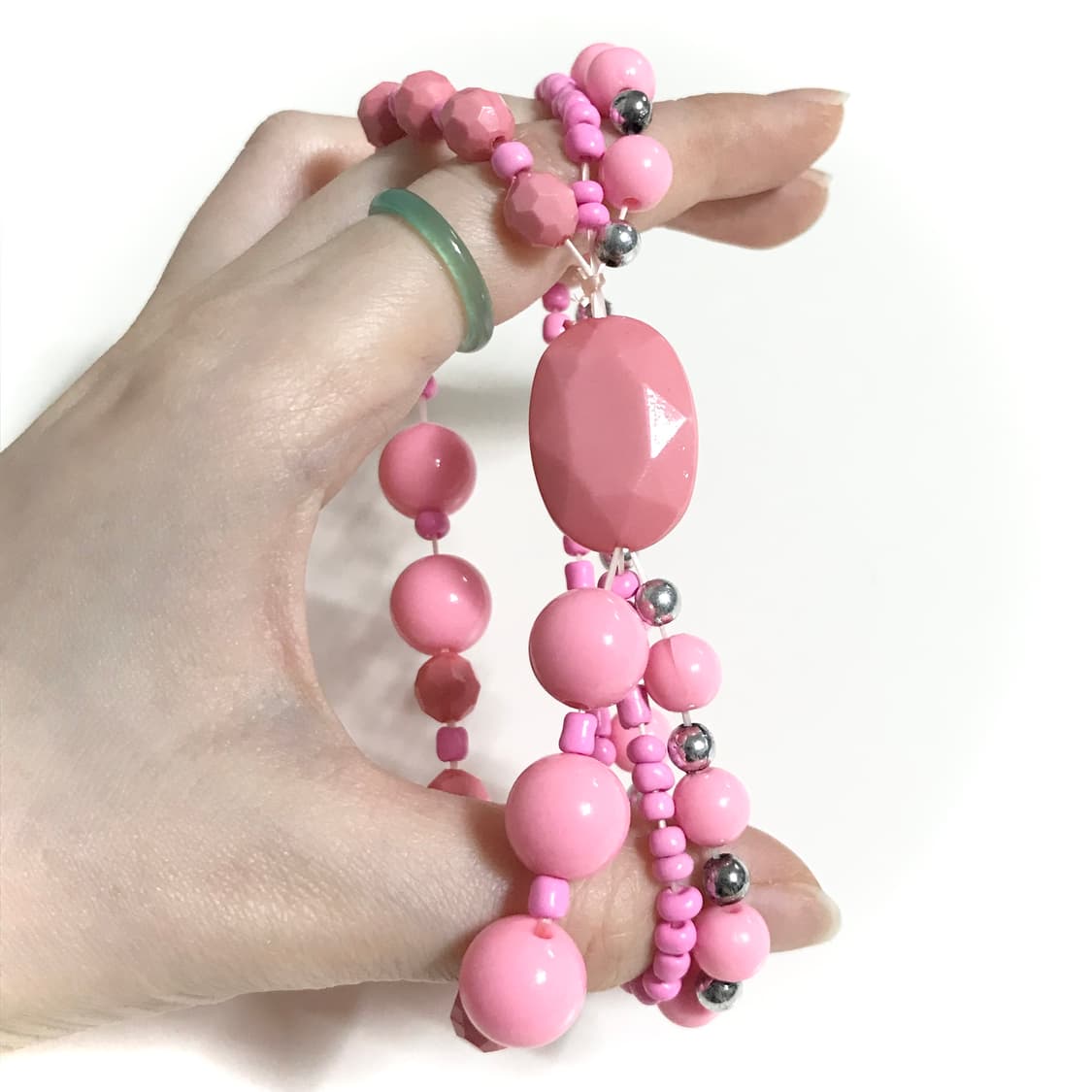 일본 빈티지 y2k 키치 갸루 팝 핑크 비즈 팔찌 히메갸루 오네갸루 상품이미지5