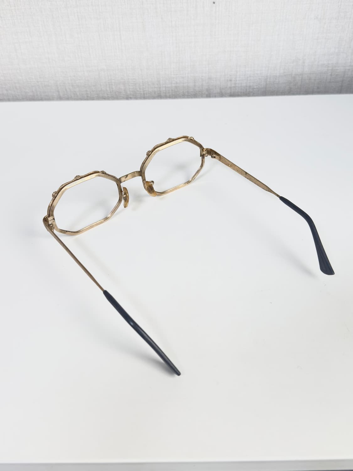 90s USA Allan Josie Gold Trim 옥타곤 안경테 상품이미지3