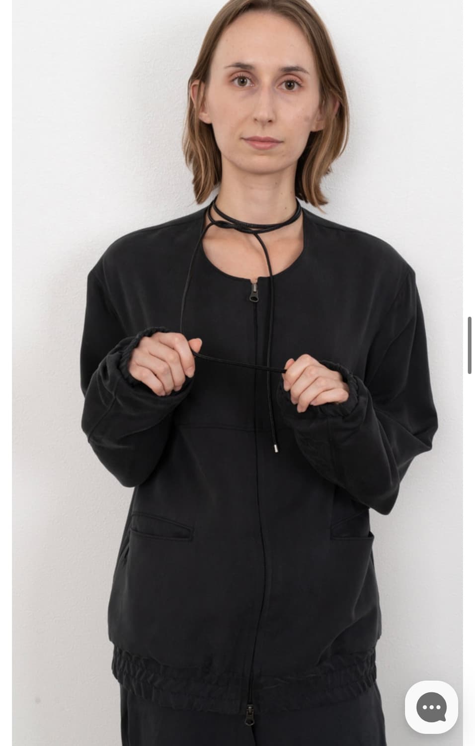 [1] suah cupro collarless jumper black 상품이미지2