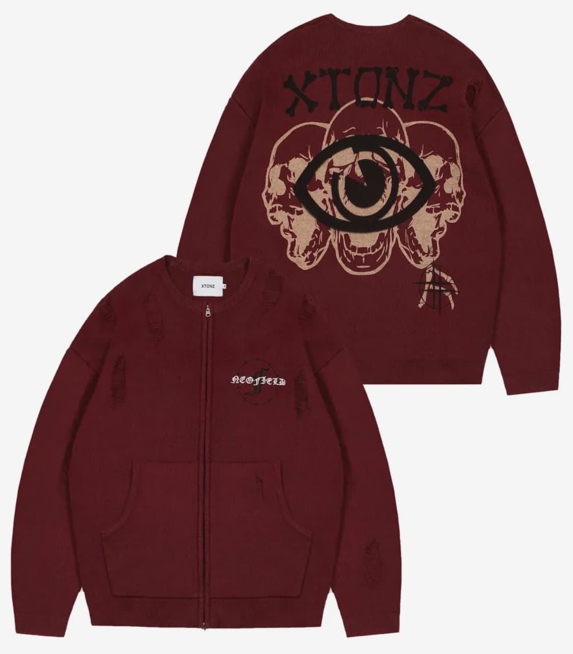 엑스톤즈 버건디 집업 M 상품이미지1