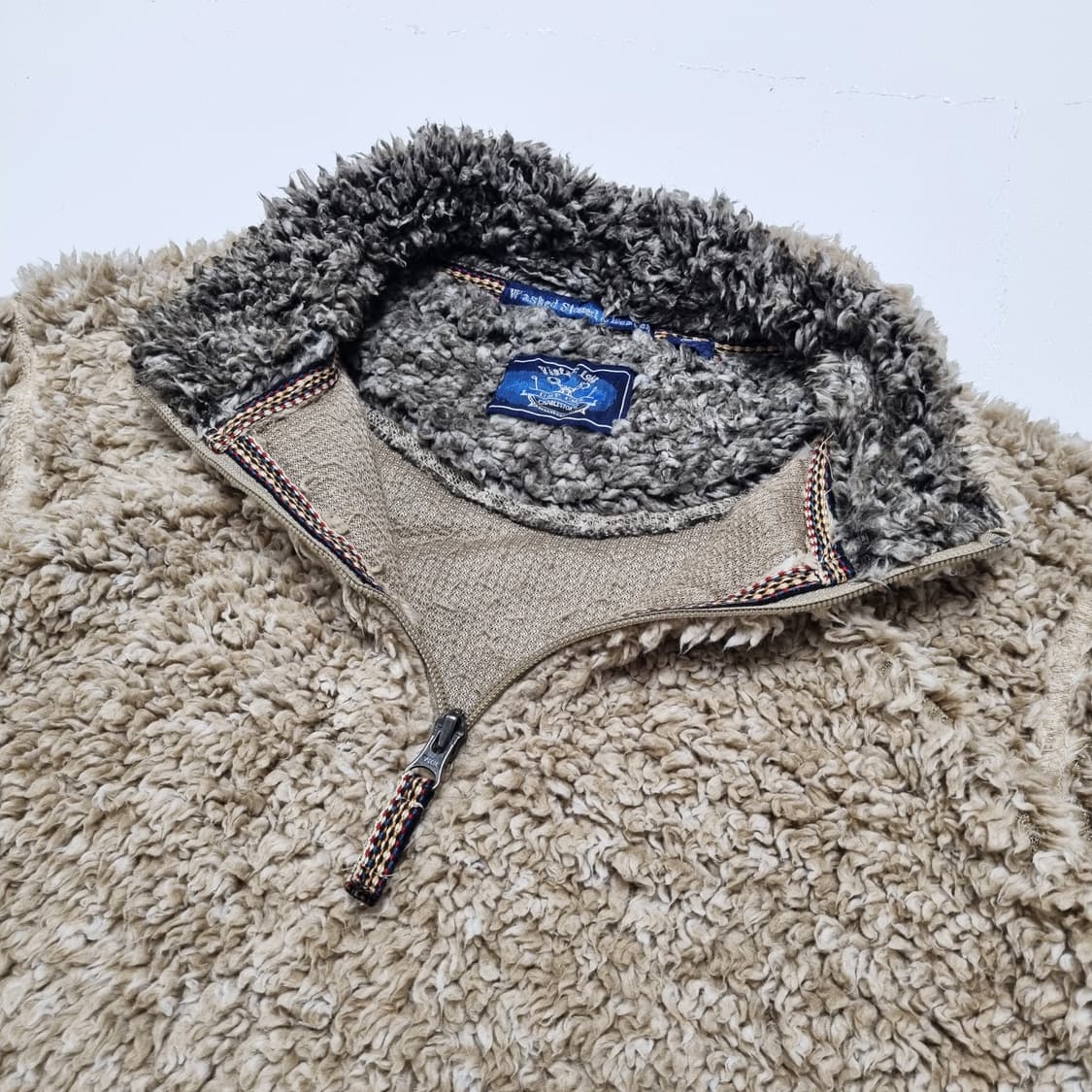 빈티지 딥파일 후리스 하프집 - L 상품이미지4