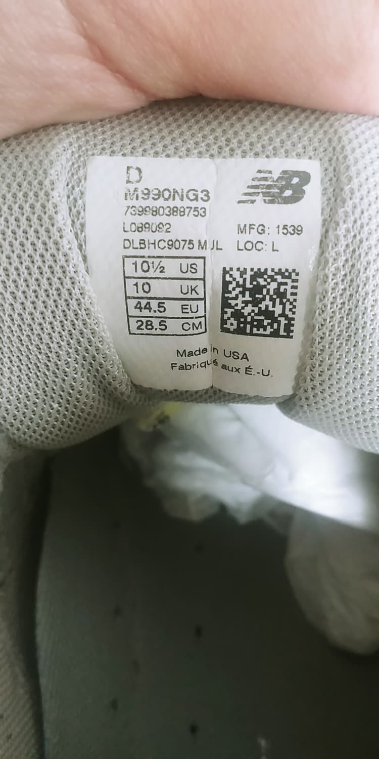 285) 뉴발란스 990v3 NG3 상품이미지5