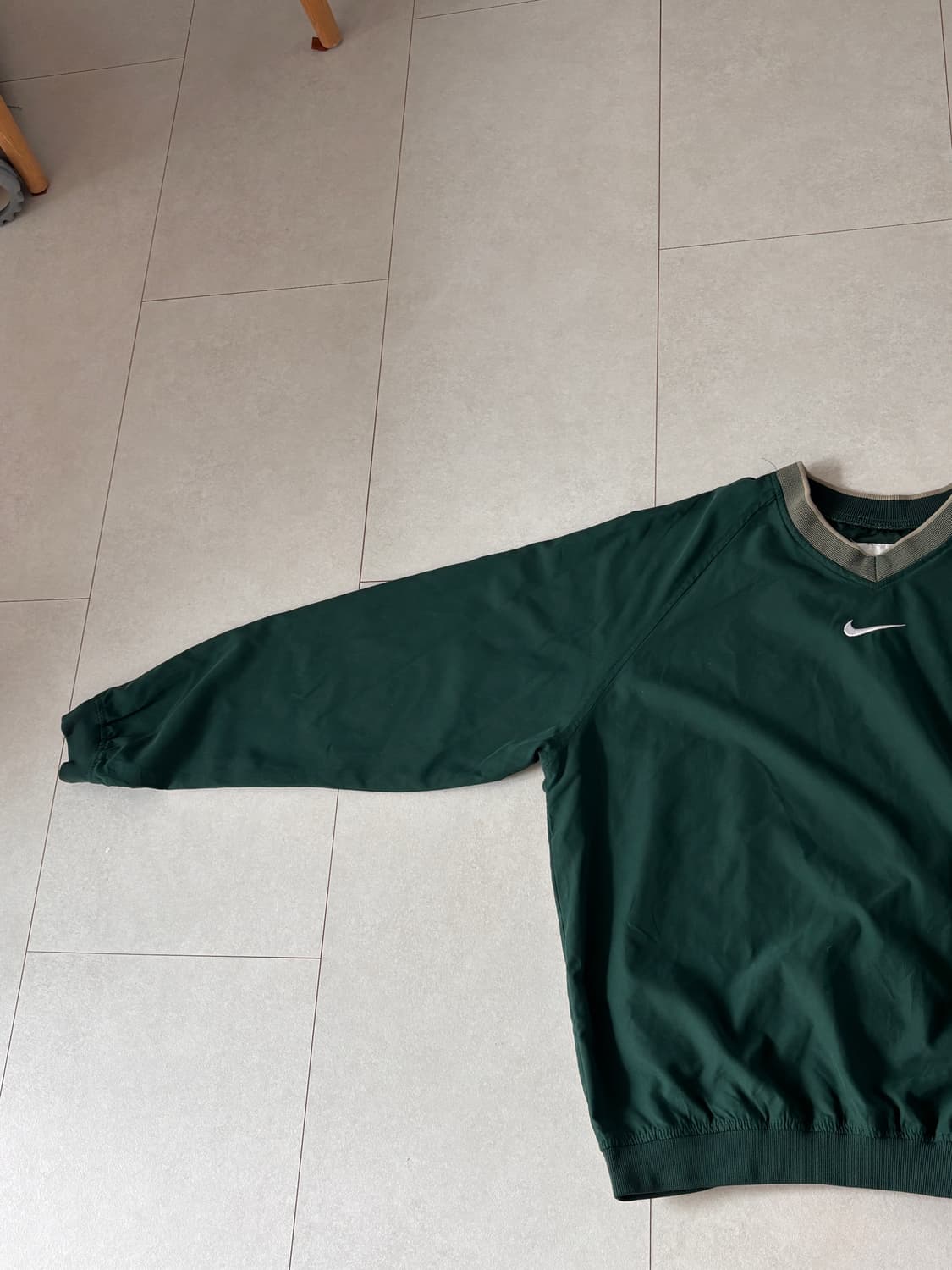 90s Nike 빈티지 트레이닝 풀오버 브이넥 · 밀리터리 그린 L 상품이미지3