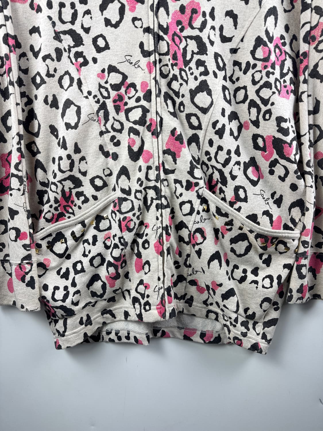 JPN SCOLAR 갸루 호피 가오리핏 아방 후드집업1709 상품이미지4