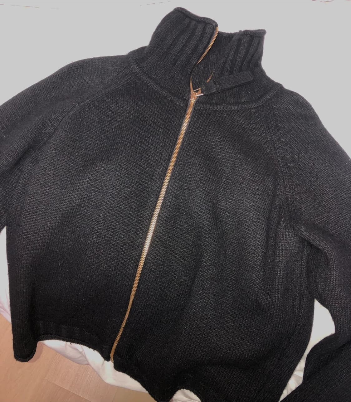 마뗑킴 스펠 포인트 니트 집업 블랙 s사이즈 상품이미지4