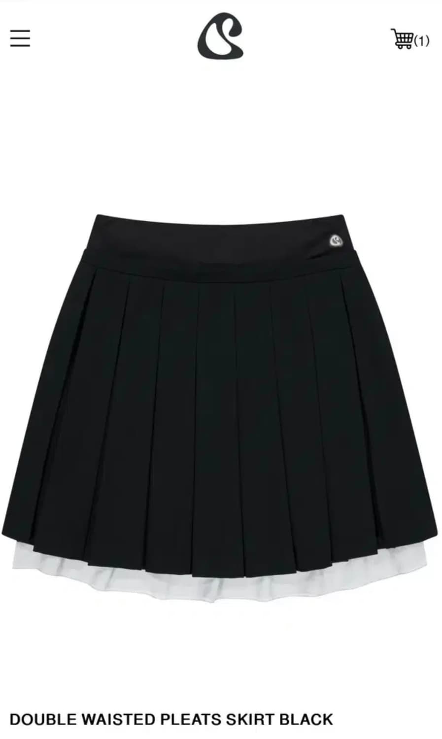 코이세이오 더블 웨이스트 플리츠 스커트 블랙 상품이미지1