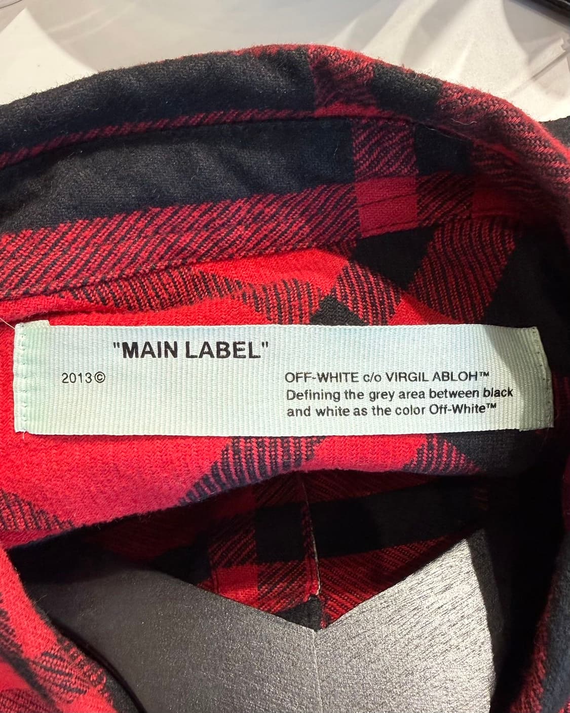 오프화이트 레드 체크 스텐실 플란넬 셔츠 상품이미지8