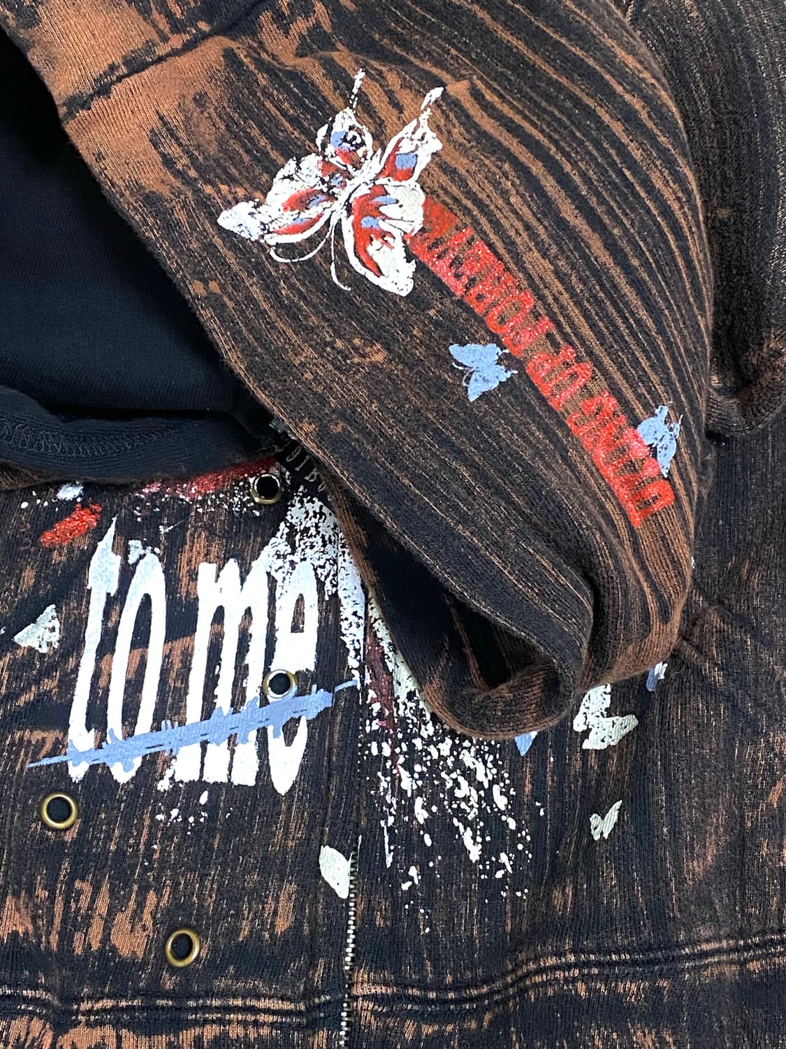 그런지 프린팅 아일렛 후드 집업 상품이미지4