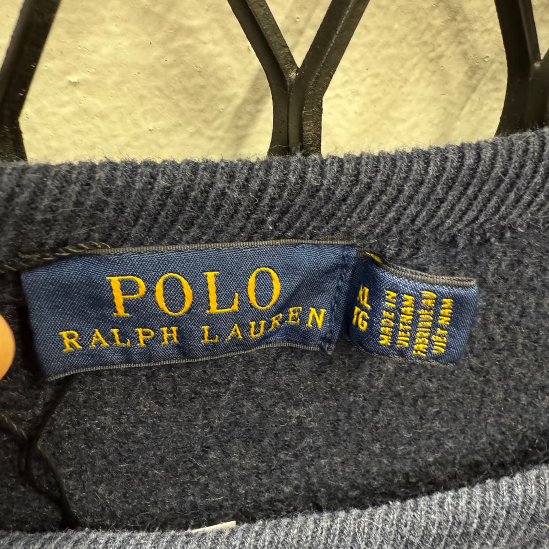 폴로 랄프로렌 크롭 스웻셔츠 화이트 포니 로고 포인트 네이비 상품이미지6