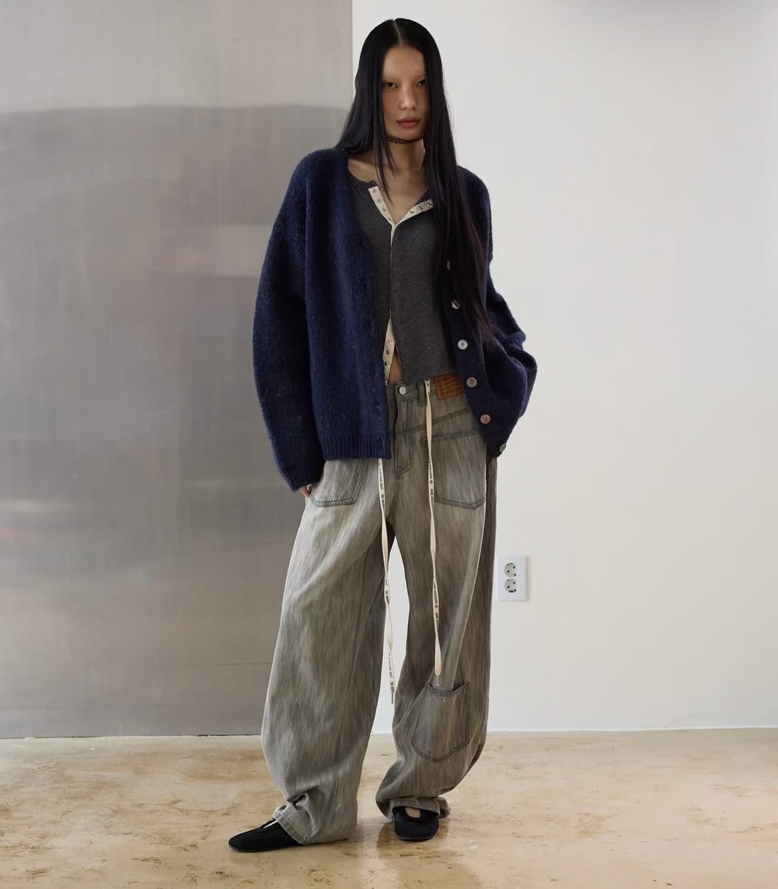 GREY FAKE DENIM PANTS  상품이미지3