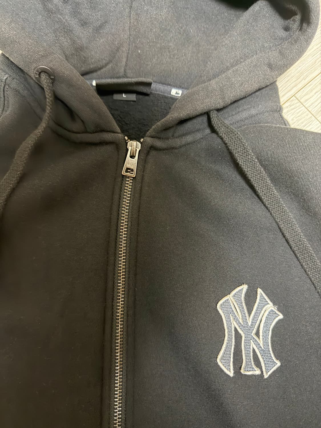 [L] MLB 기모 후드집업 블랙 상품이미지2