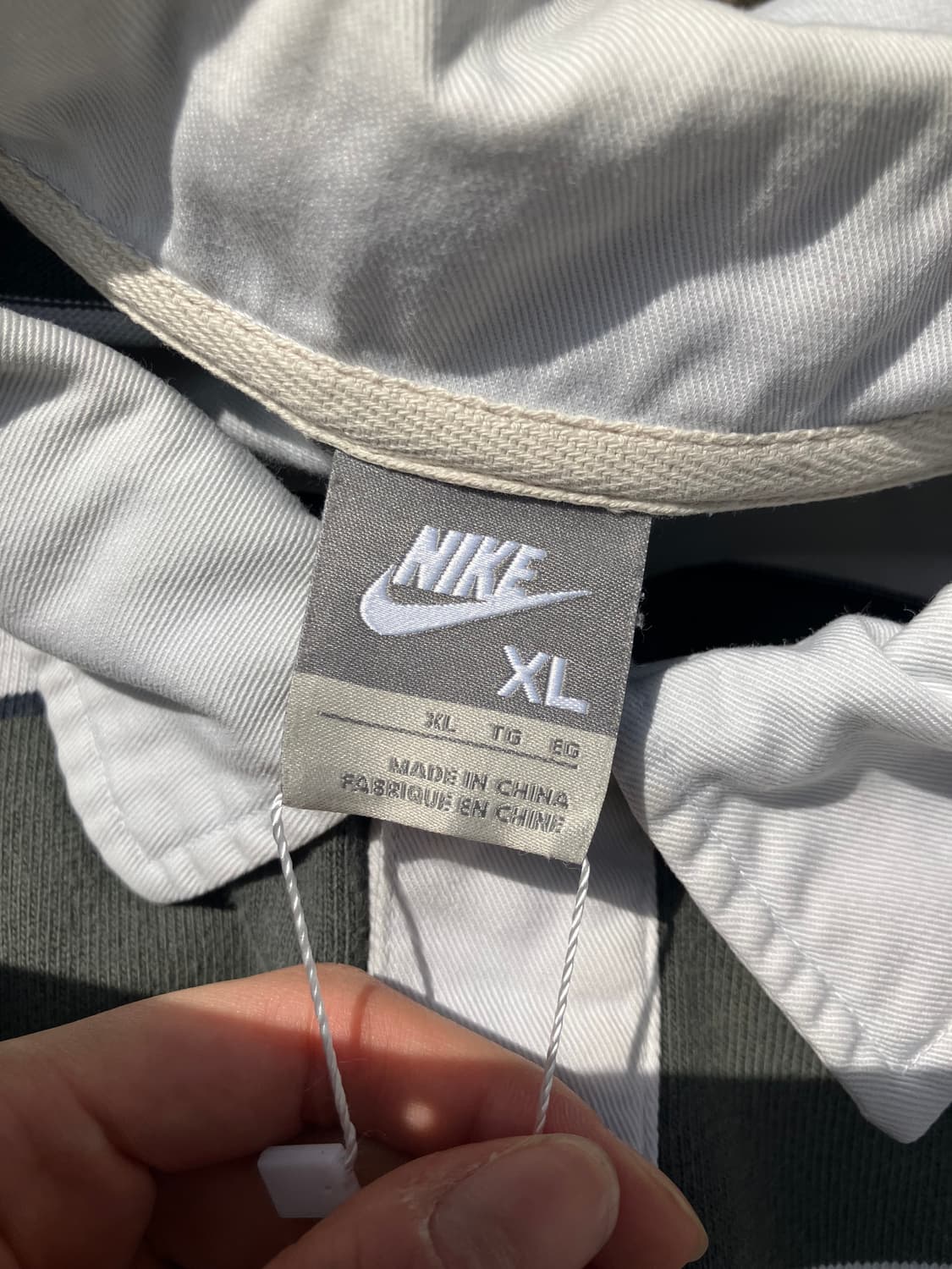 Nike 자수 로고 스트라이프 럭비 셔츠 XL 상품이미지7