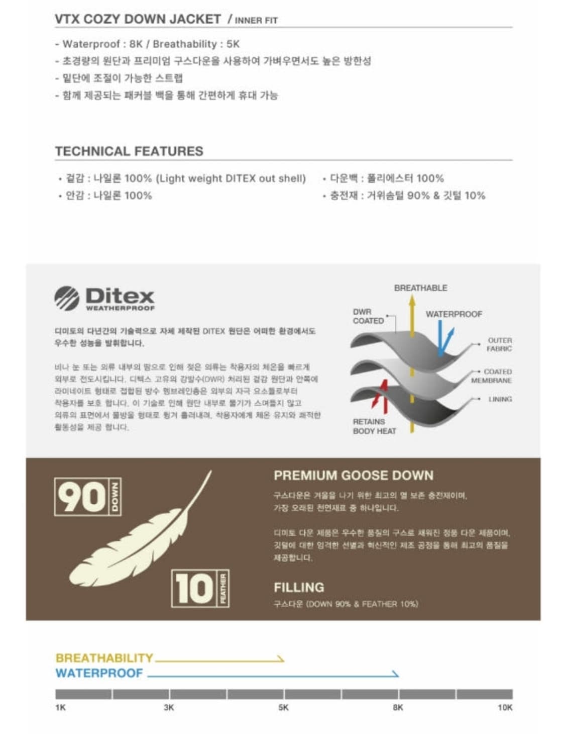DIMITO VTX COZY DOWN 디미토 코지다운 경량패딩자켓 S 상품이미지6