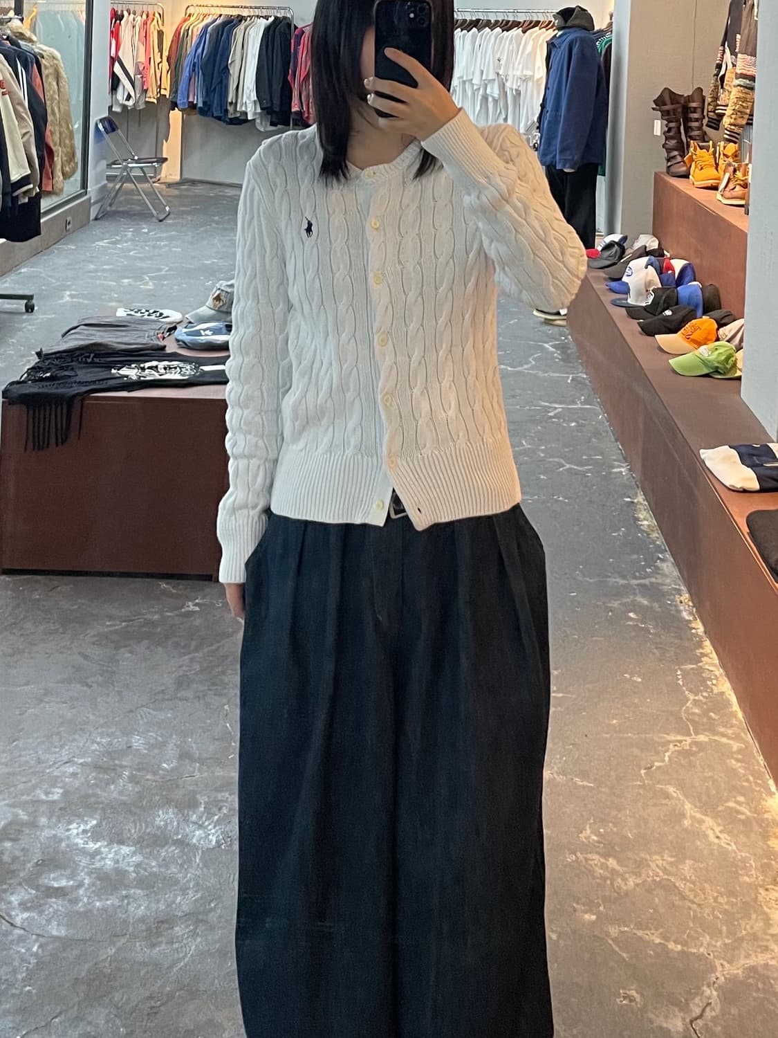 폴로 랄프로렌 화이트 케이블 니트 가디건 H1078 상품이미지1