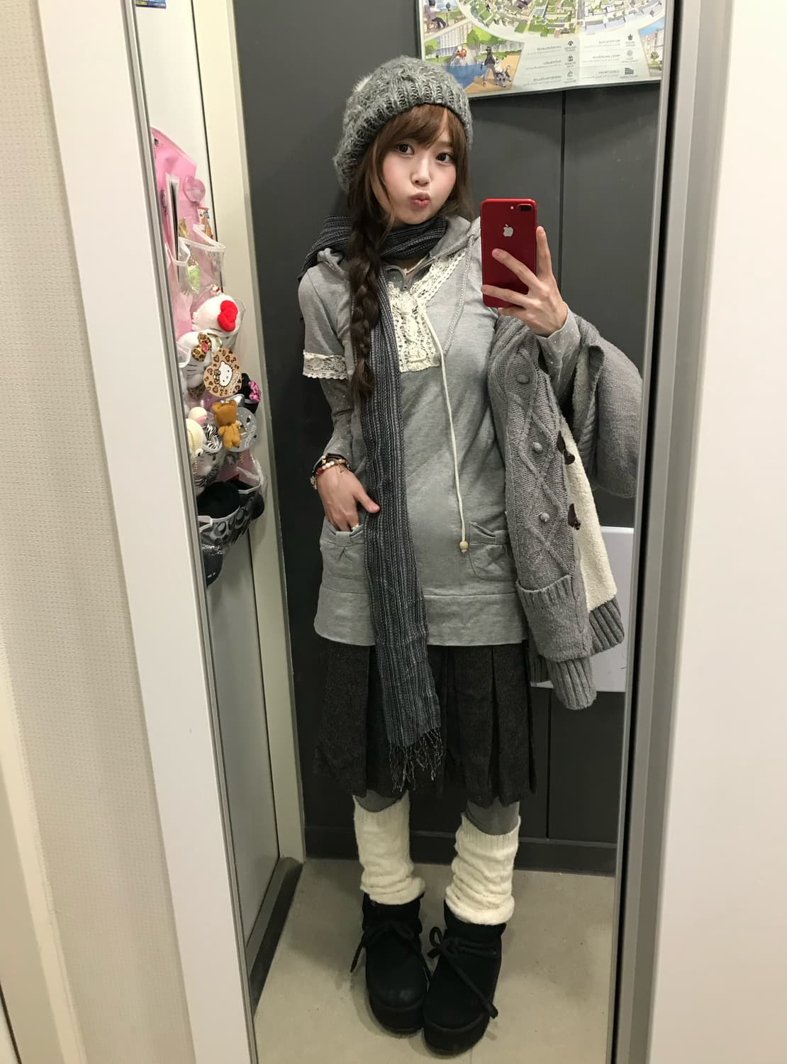 그레이 너드 니혼진 도트 하구미 코디세트 상품이미지2