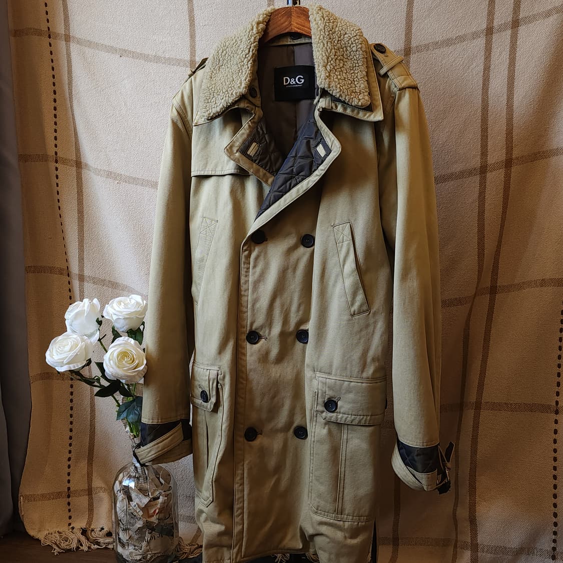 돌체앤가바나 헤비 코트 더블카라 트렌치 코트 벨티드 L 상품이미지2