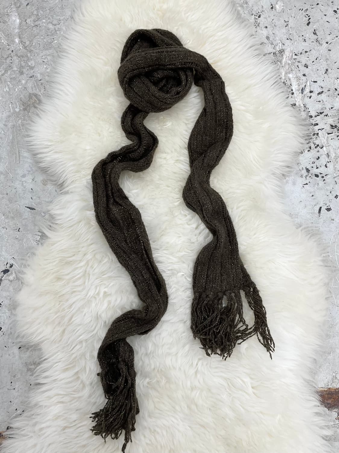 브라운 글리터 골지 머플러  상품이미지4