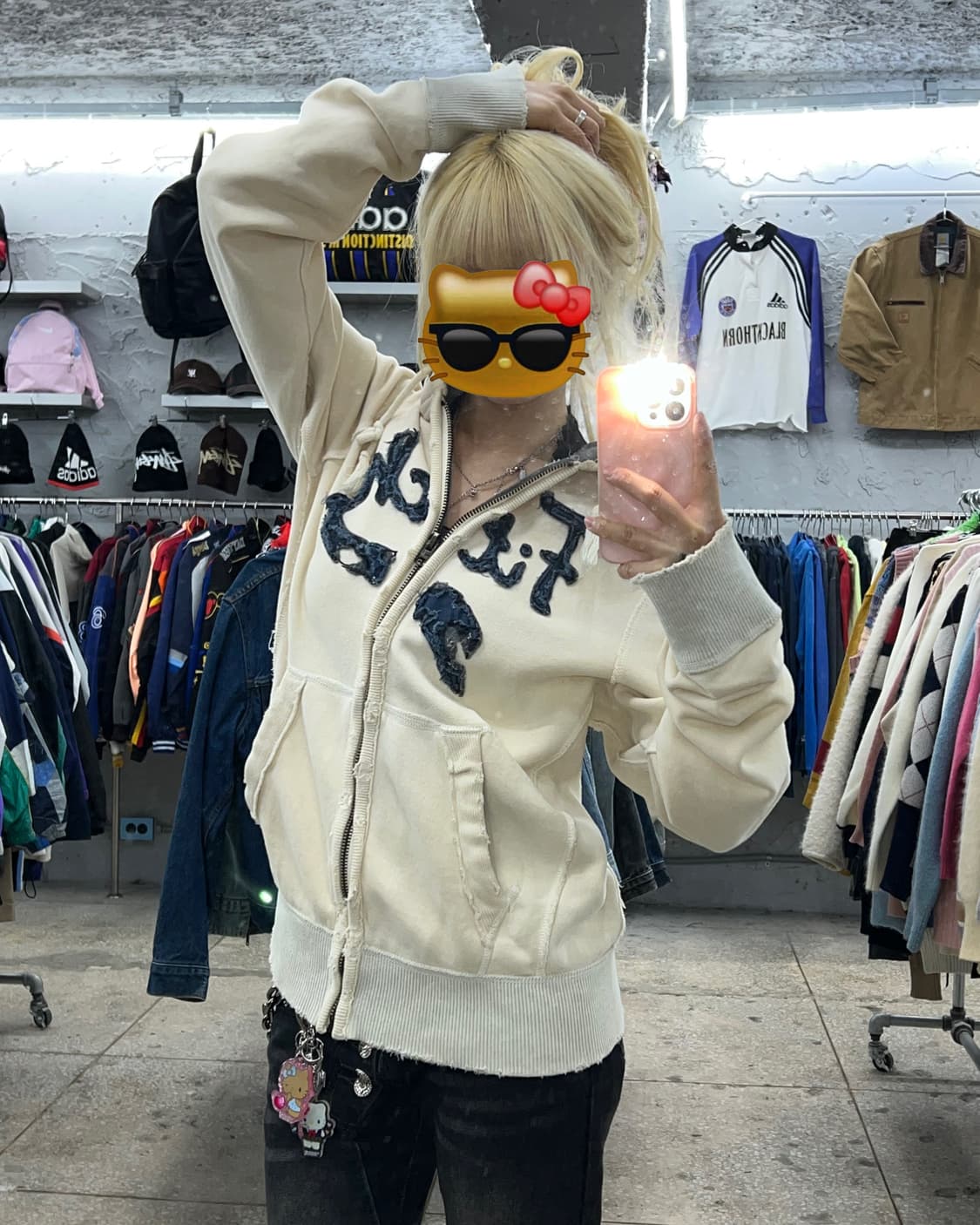 착샷O 아베크롬비 머슬핏 아이보리 후드 집업 상품이미지7