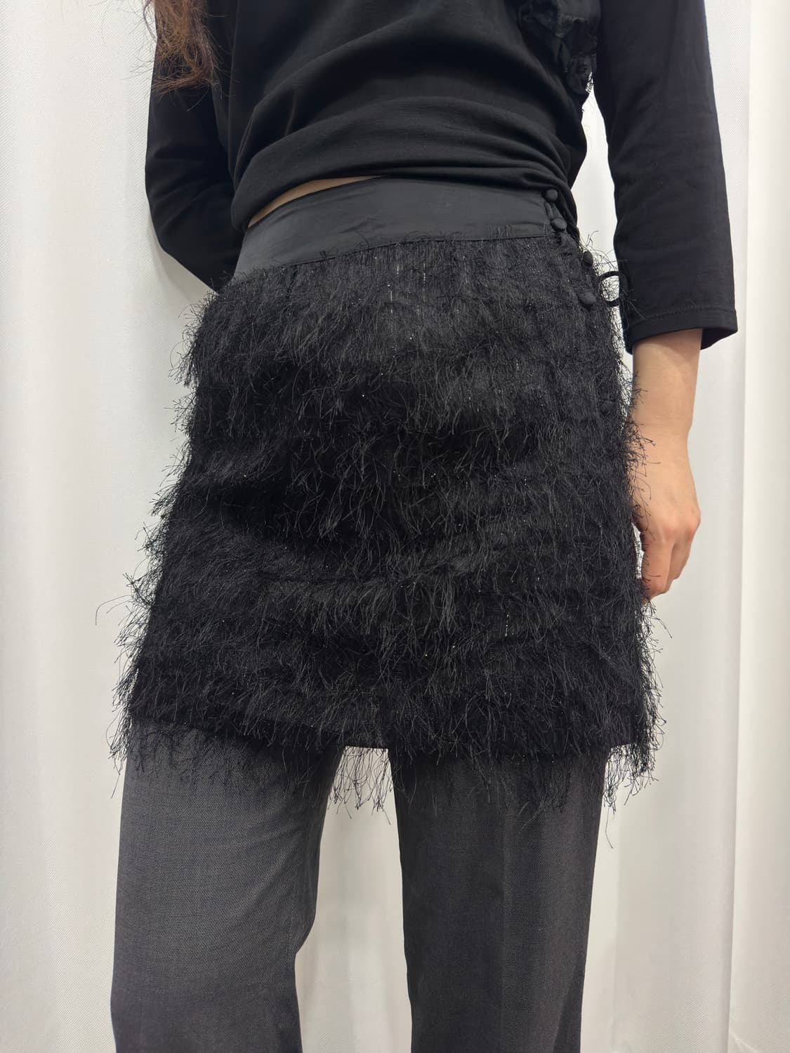 glitter fringe mini skirt 상품이미지1
